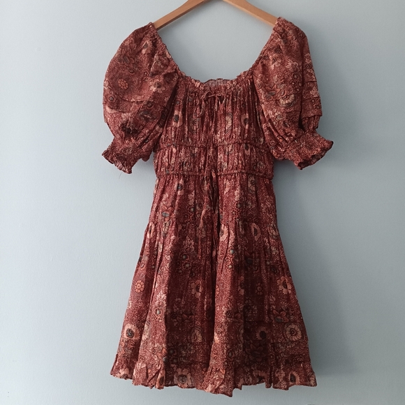 Ulla Johnson Juniper Smocked Waist Puff Sleeve Dress Size 00 Mini - Picture 2 of 7